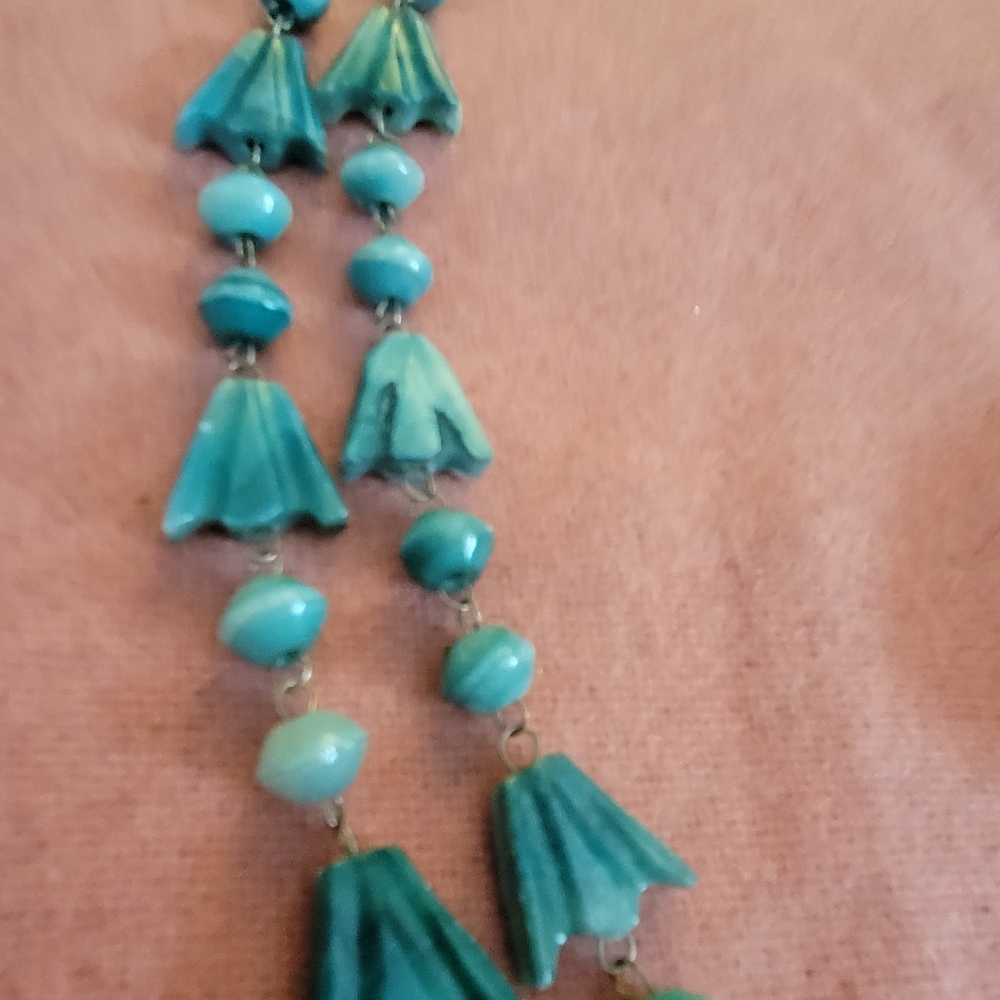 Source Unknown Aqua Statement Necklace - image 6
